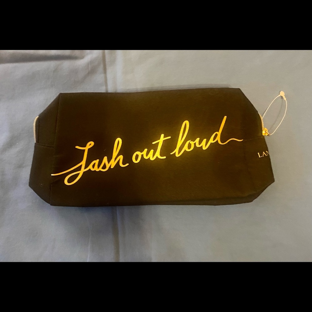 NWOT L’Oréal black, gold & hot pink ‘Lash Out Loud’ Cosmetic Bag 9"L× 2.75"Wx5"H